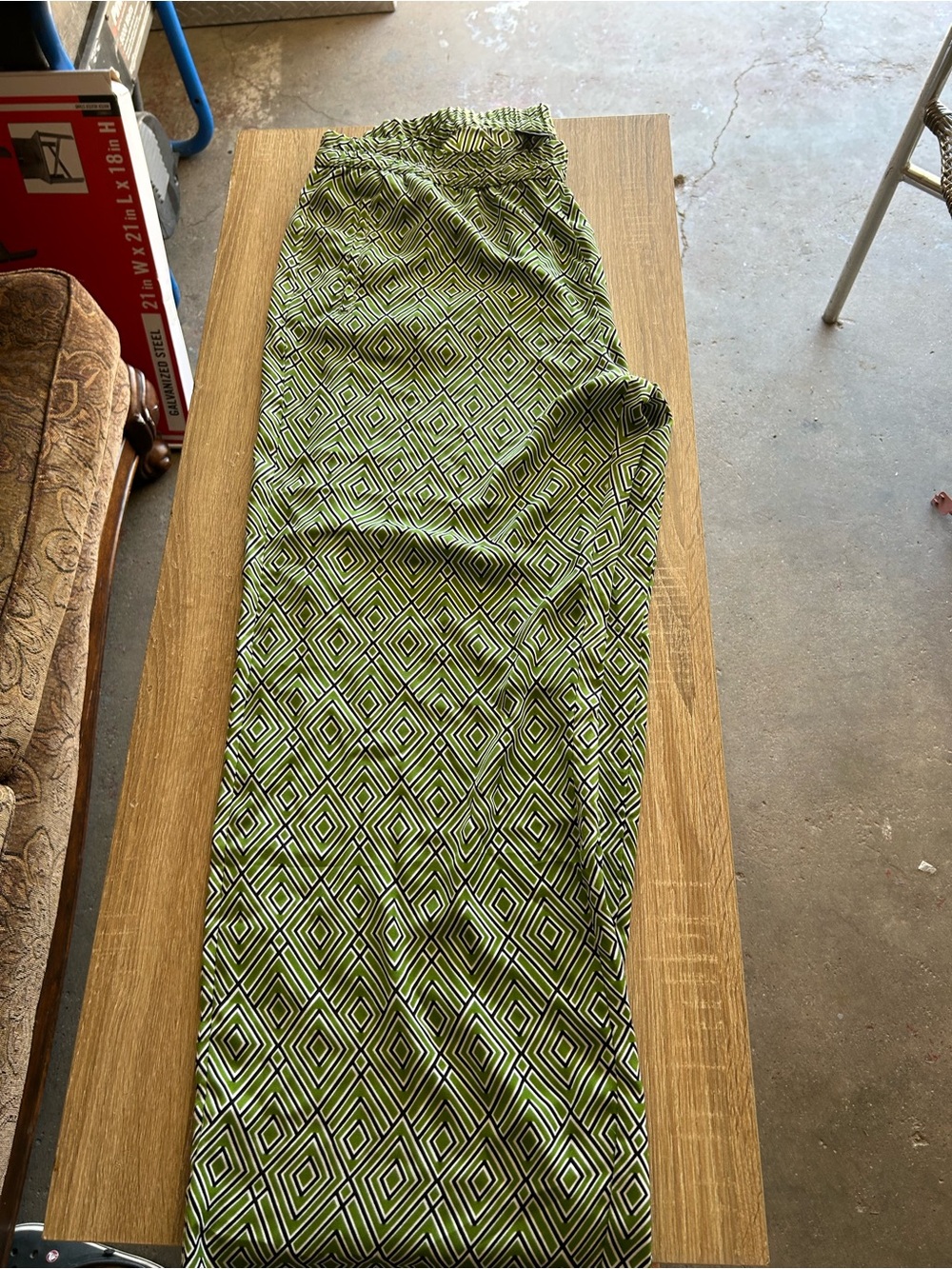 Worthington Green Geometric Maxi Skirt
